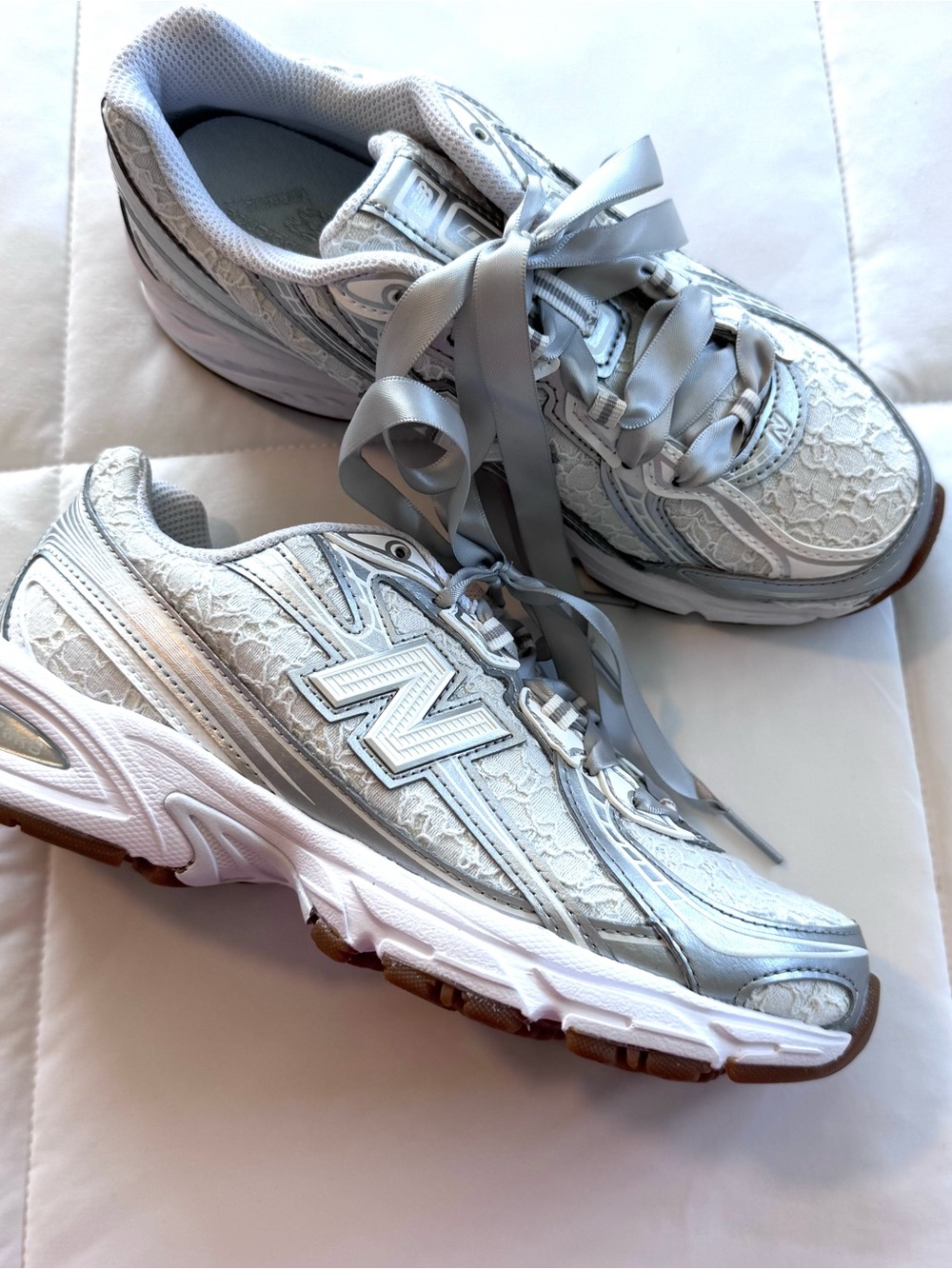 New Balance Women's 740 Lace Sneaker in White and Gum